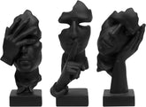 Thinker Statue Trio – “See, Hear, Speak No Evil” Abstract Set
