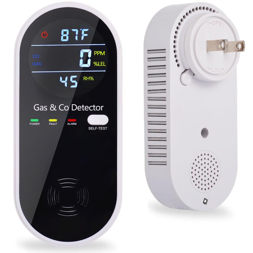 Gas & Carbon Monoxide Detector – Plug-in, 4-in-1 with Display
