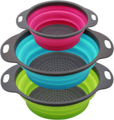 Collapsible Colander Set – 3PCS Round Silicone Strainers