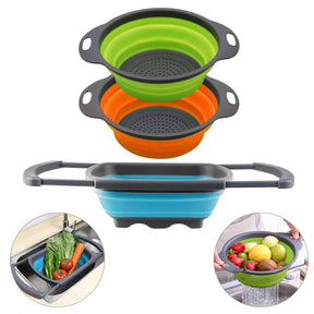 Collapsible Colander Set – 3PCS Round Silicone Strainers