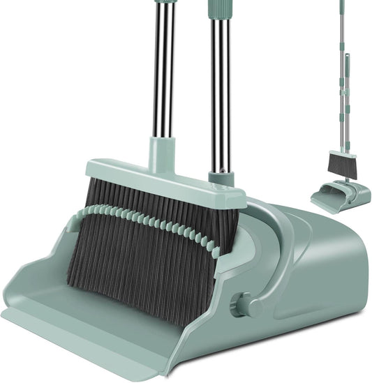 Upright Broom and Dustpan Set – Long Handle, Indoor & Outdoor Use