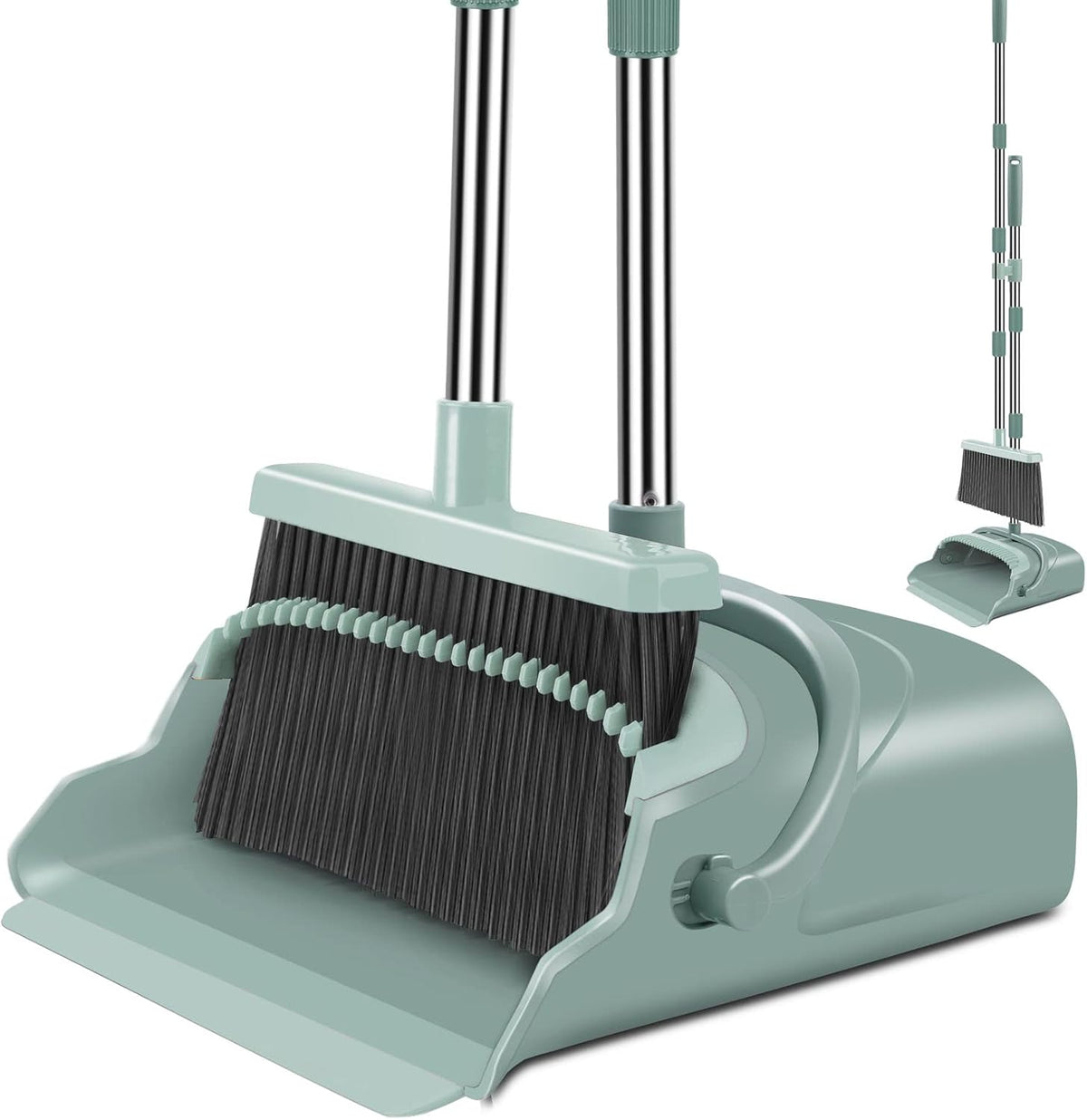 Upright Broom and Dustpan Set – Long Handle, Indoor & Outdoor Use