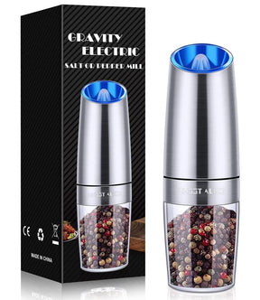 Electric Salt & Pepper Grinder Set – LED Light, Adjustable Coarseness
