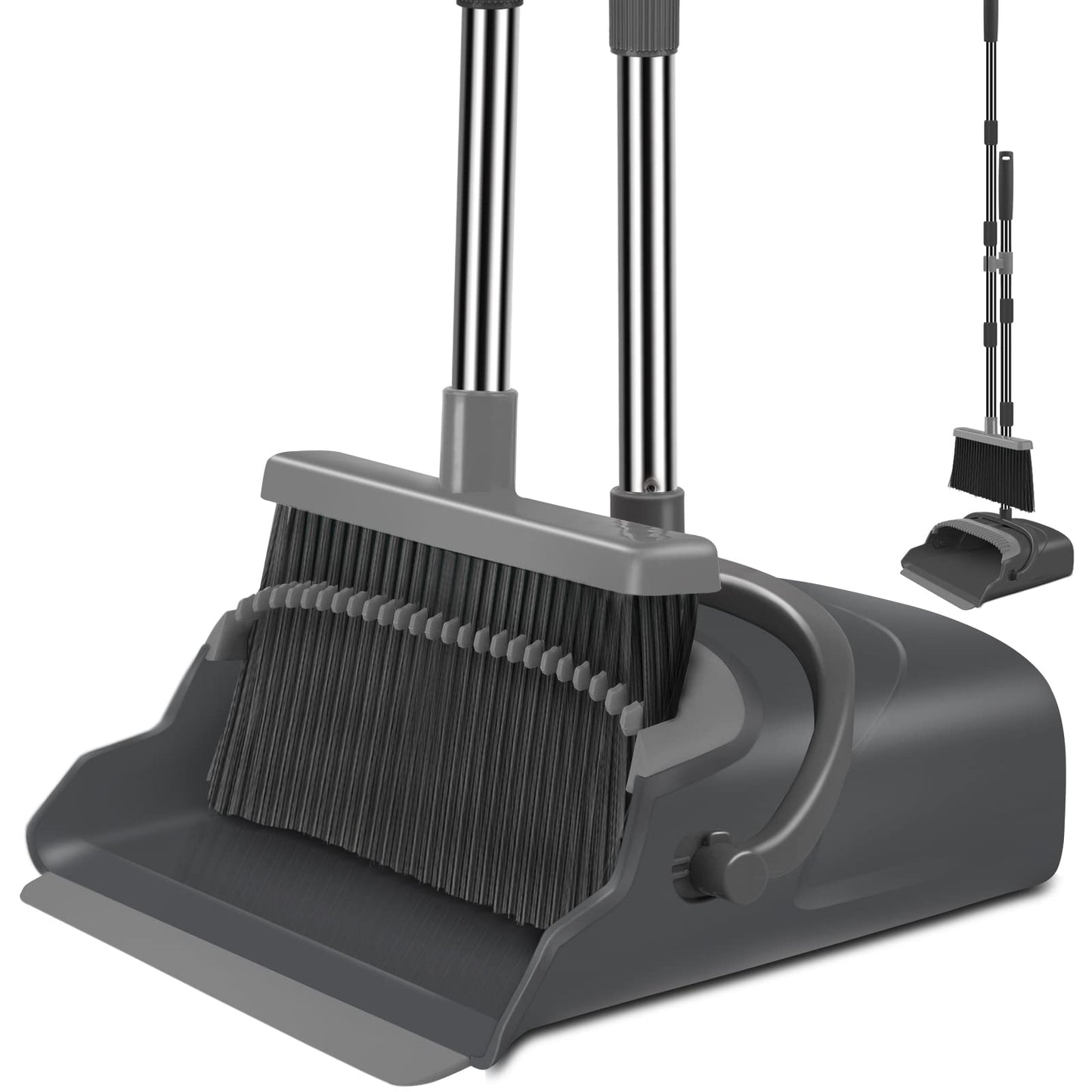 Upright Broom and Dustpan Set – Long Handle, Indoor & Outdoor Use