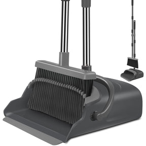 Upright Broom and Dustpan Set – Long Handle, Indoor & Outdoor Use