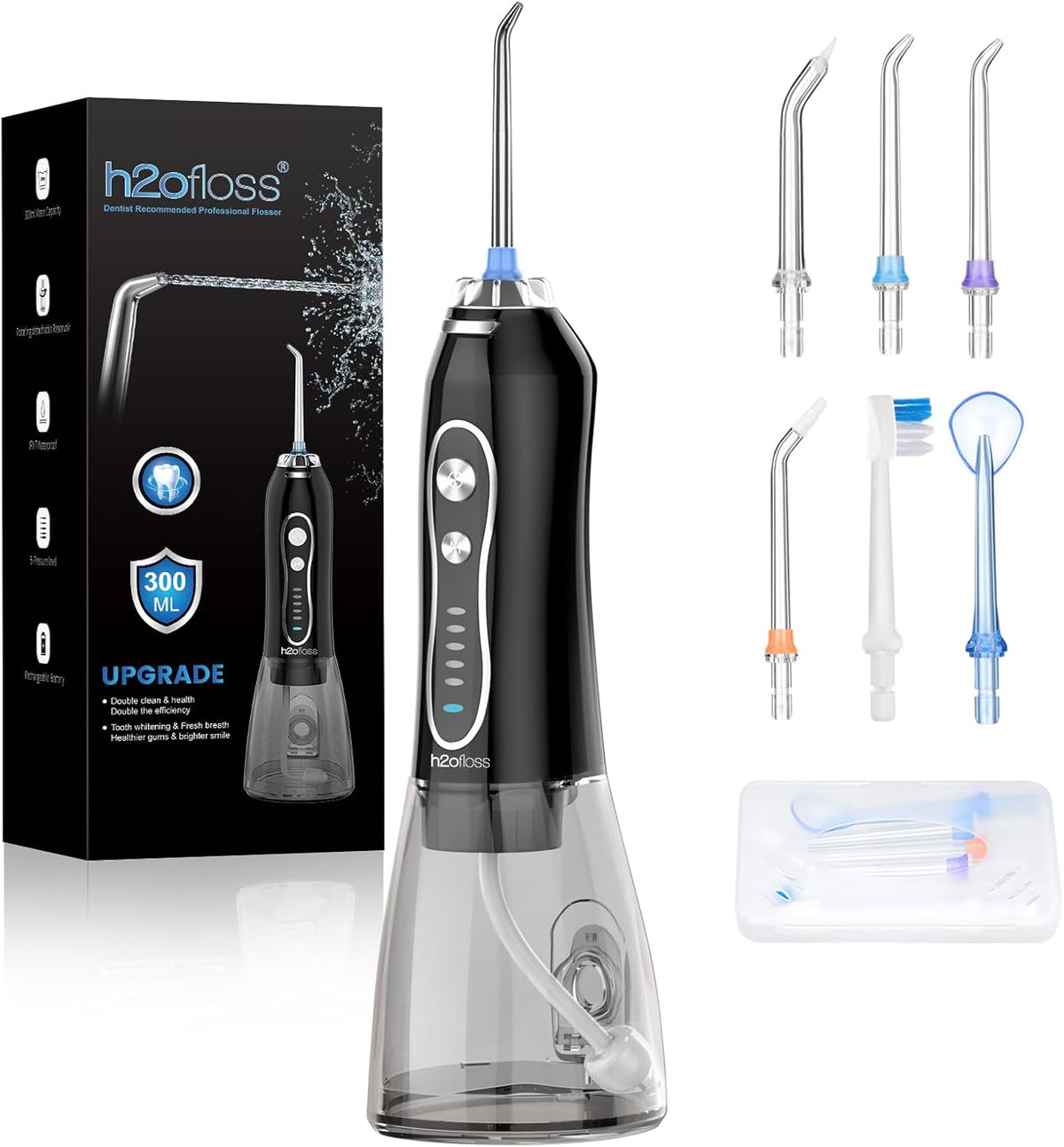 Water Flosser – Cordless, 5 Modes, IPX7 Waterproof, 300ml Tank