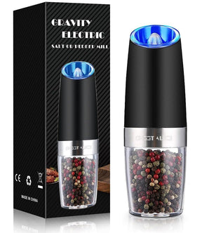 Electric Salt & Pepper Grinder Set – LED Light, Adjustable Coarseness