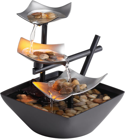 Tabletop Water Fountain – Indoor Zen Decor with River Rocks