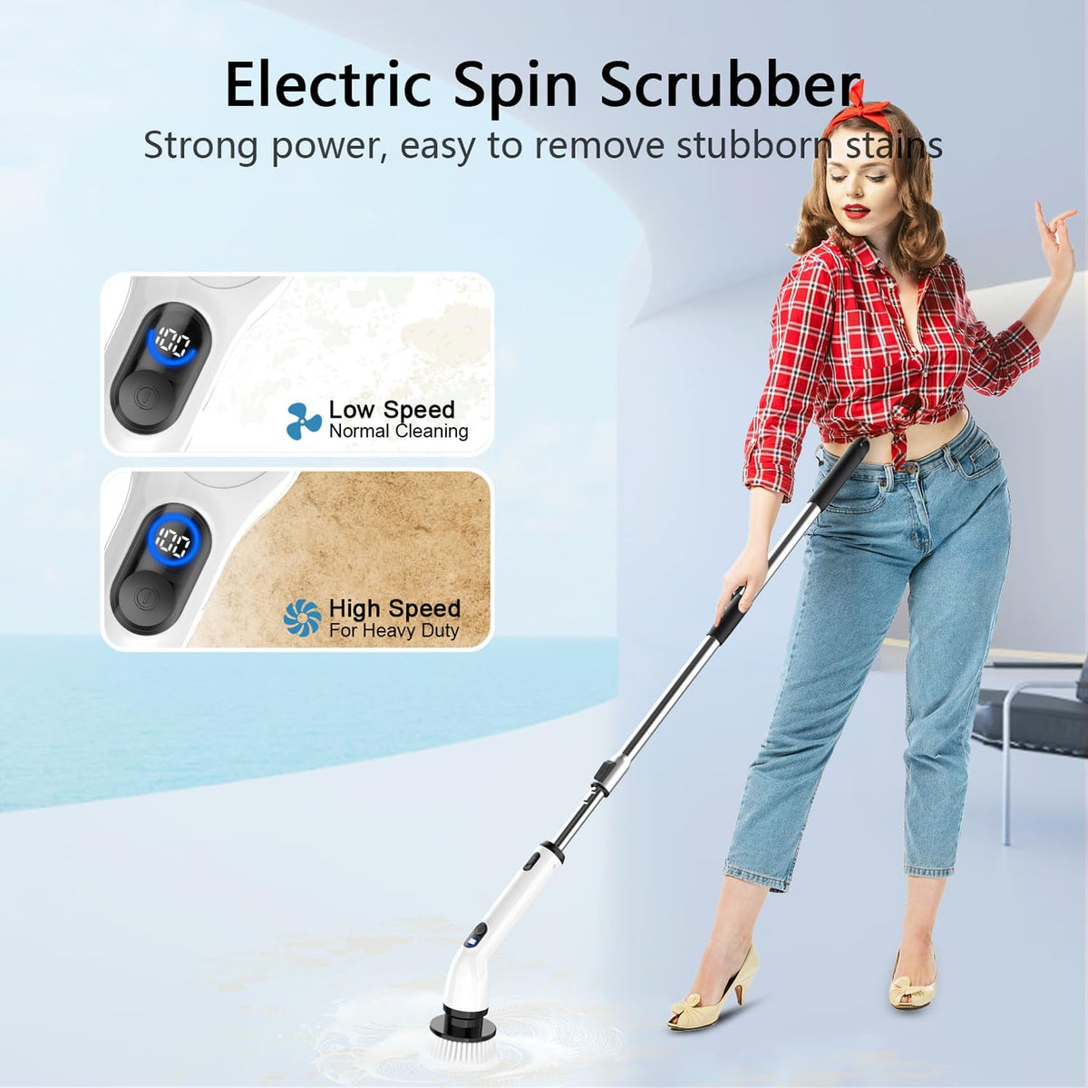 Electric Spin Scrubber – Waterproof Bathroom & Kitchen Cleaning Brush