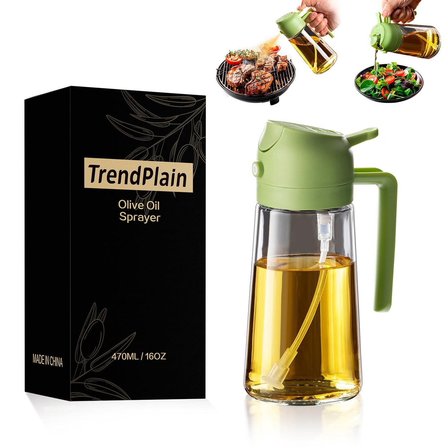 Olive Oil Sprayer – 2-in-1 Cooking Dispenser for Air Fryer, Salad, BBQ