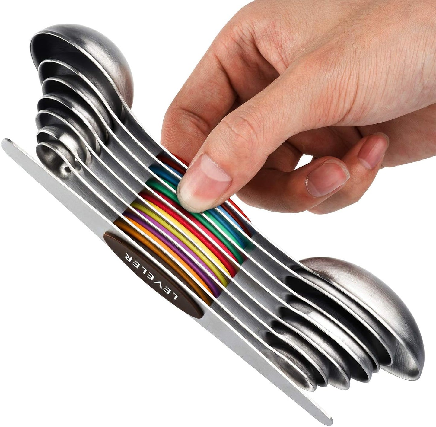 Magnetic Measuring Spoons – 8PCS Dual-Sided Stainless Steel Set