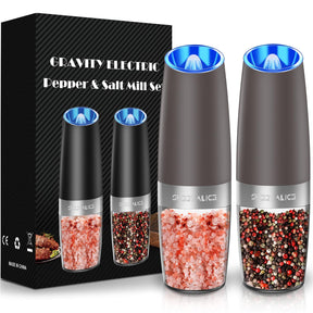 Electric Salt & Pepper Grinder Set – LED Light, Adjustable Coarseness