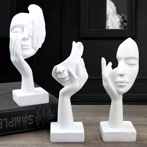 Thinker Statue Trio – “See, Hear, Speak No Evil” Abstract Set