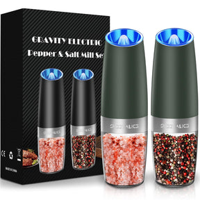 Electric Salt & Pepper Grinder Set – LED Light, Adjustable Coarseness