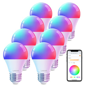 Smart LED Light Bulbs – Wi-Fi, 64 Scenes, Music Sync, 4-Pack