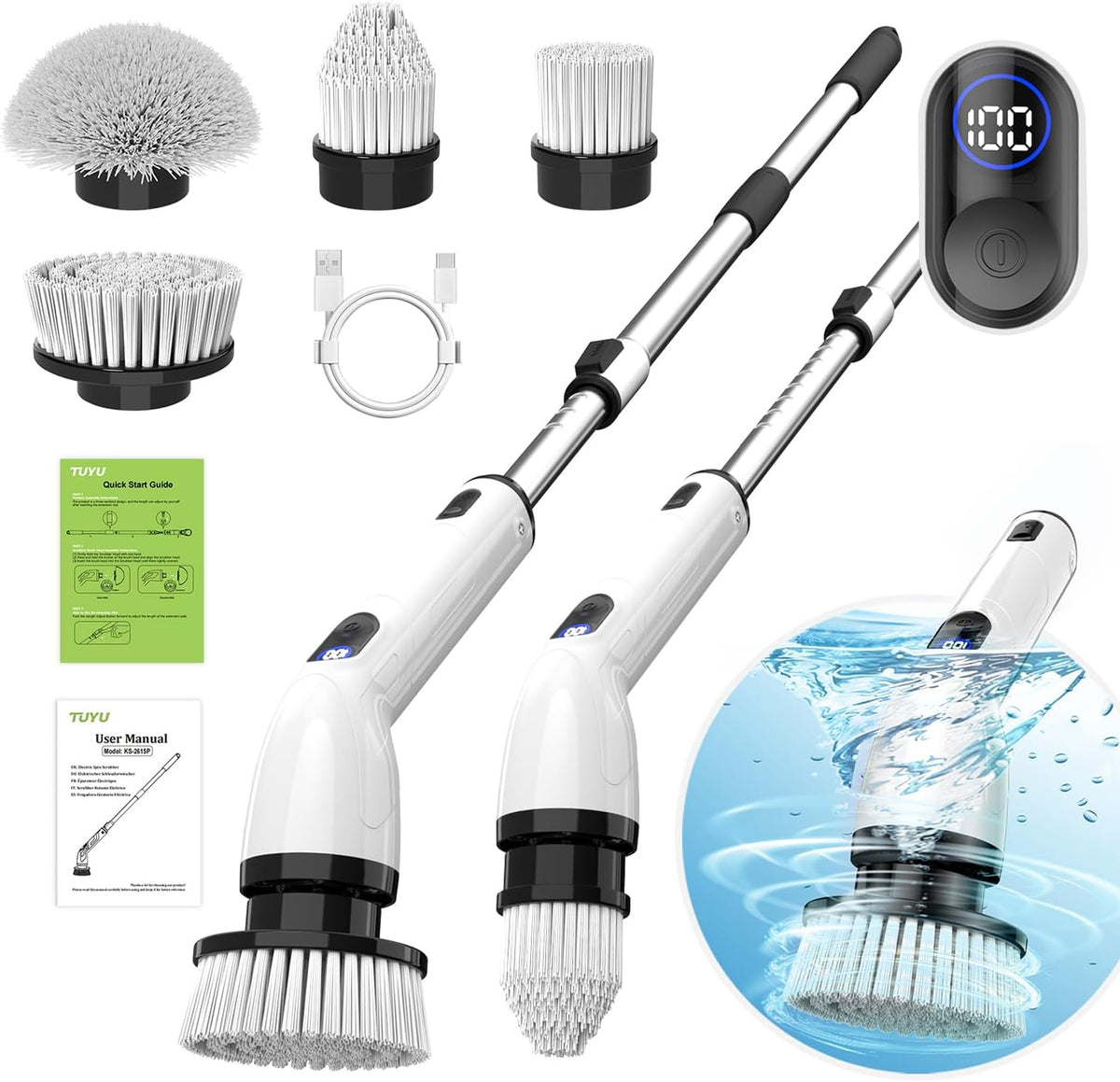 Electric Spin Scrubber – Waterproof Bathroom & Kitchen Cleaning Brush