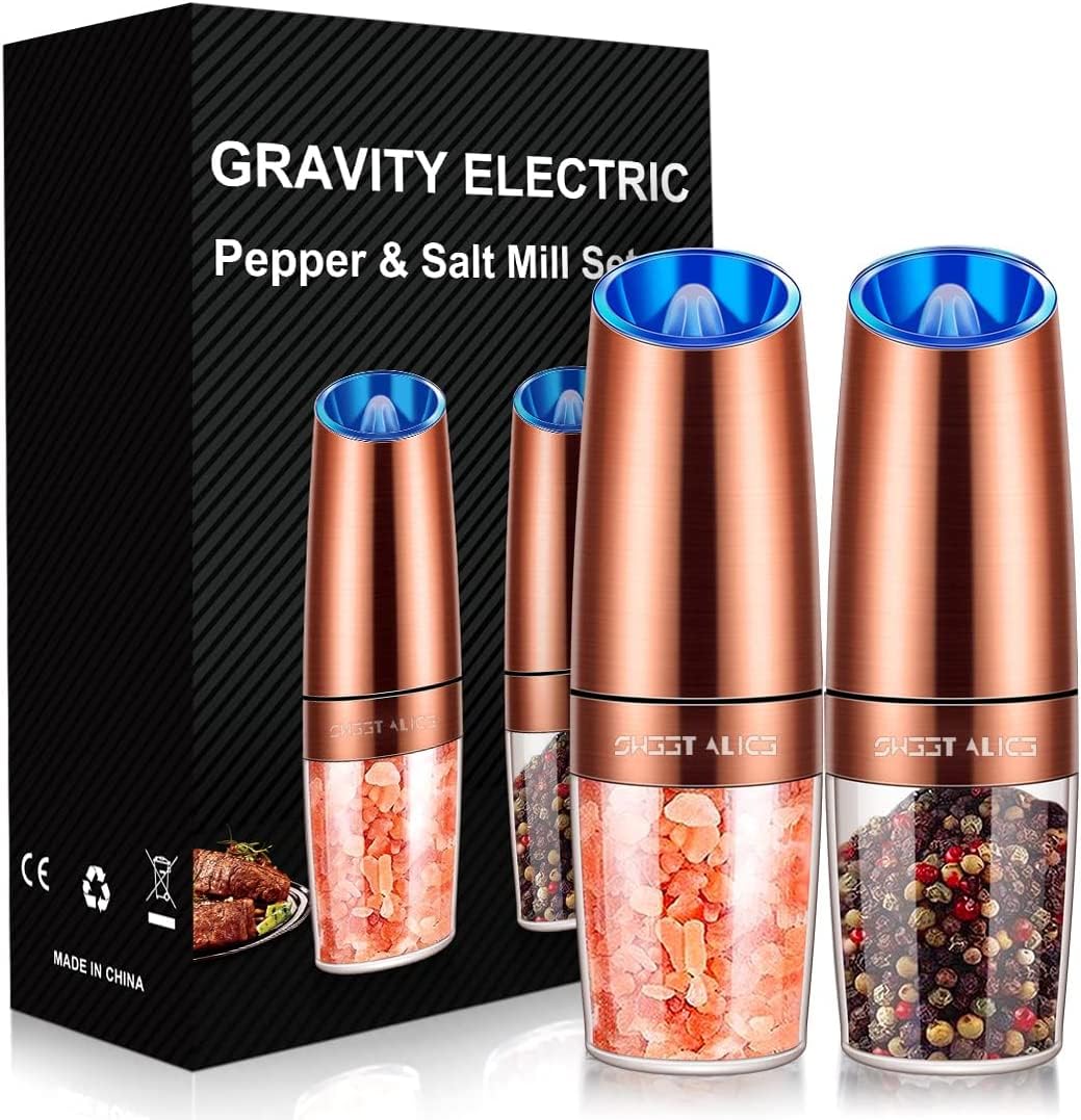 Electric Salt & Pepper Grinder Set – LED Light, Adjustable Coarseness