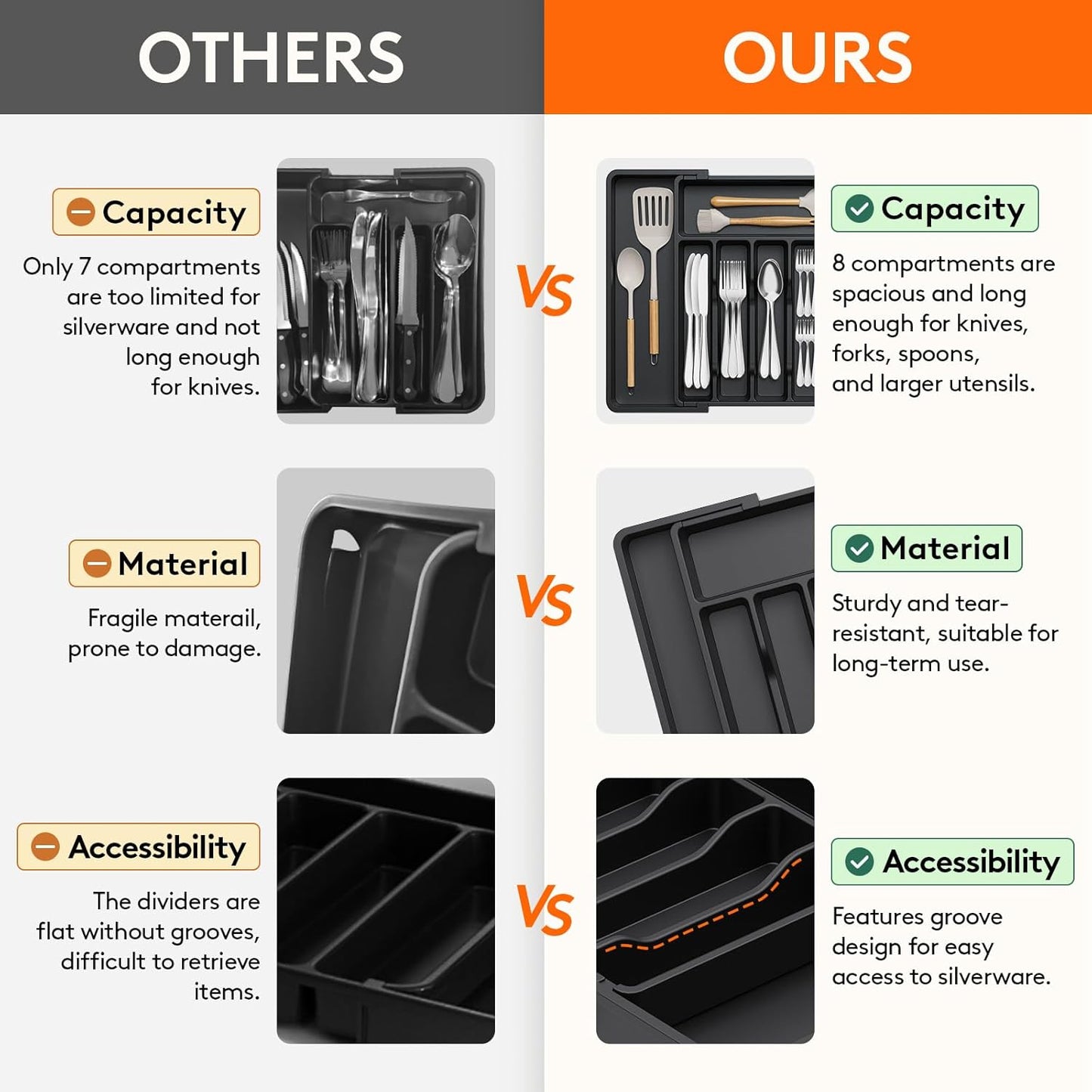 Expandable Silverware Organizer – Adjustable Utensil Tray for Drawer