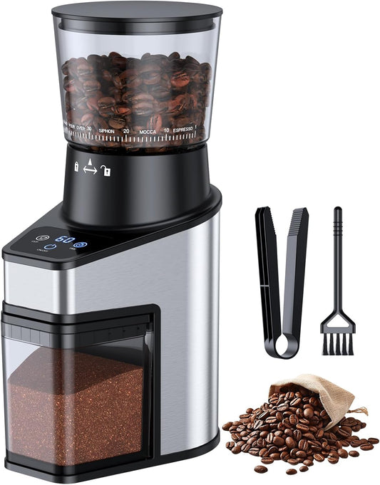 Electric Coffee Grinder – Conical Burr, Touchscreen, 60 Settings