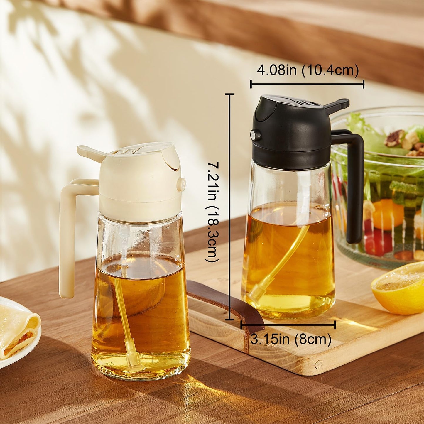 Olive Oil Sprayer – 2-in-1 Cooking Dispenser for Air Fryer, Salad, BBQ