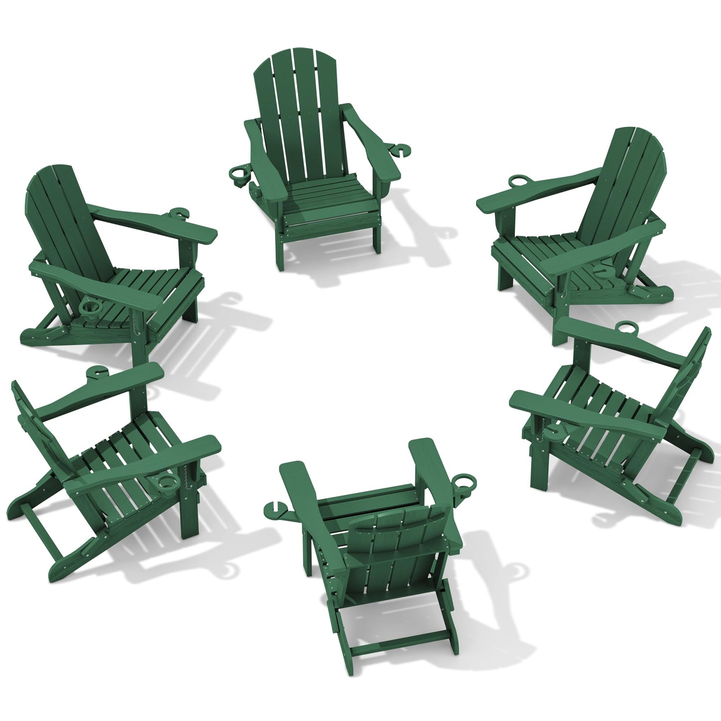 Folding Adirondack Chair – Weatherproof HDPE, Wood-Look