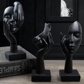Thinker Statue Trio – “See, Hear, Speak No Evil” Abstract Set