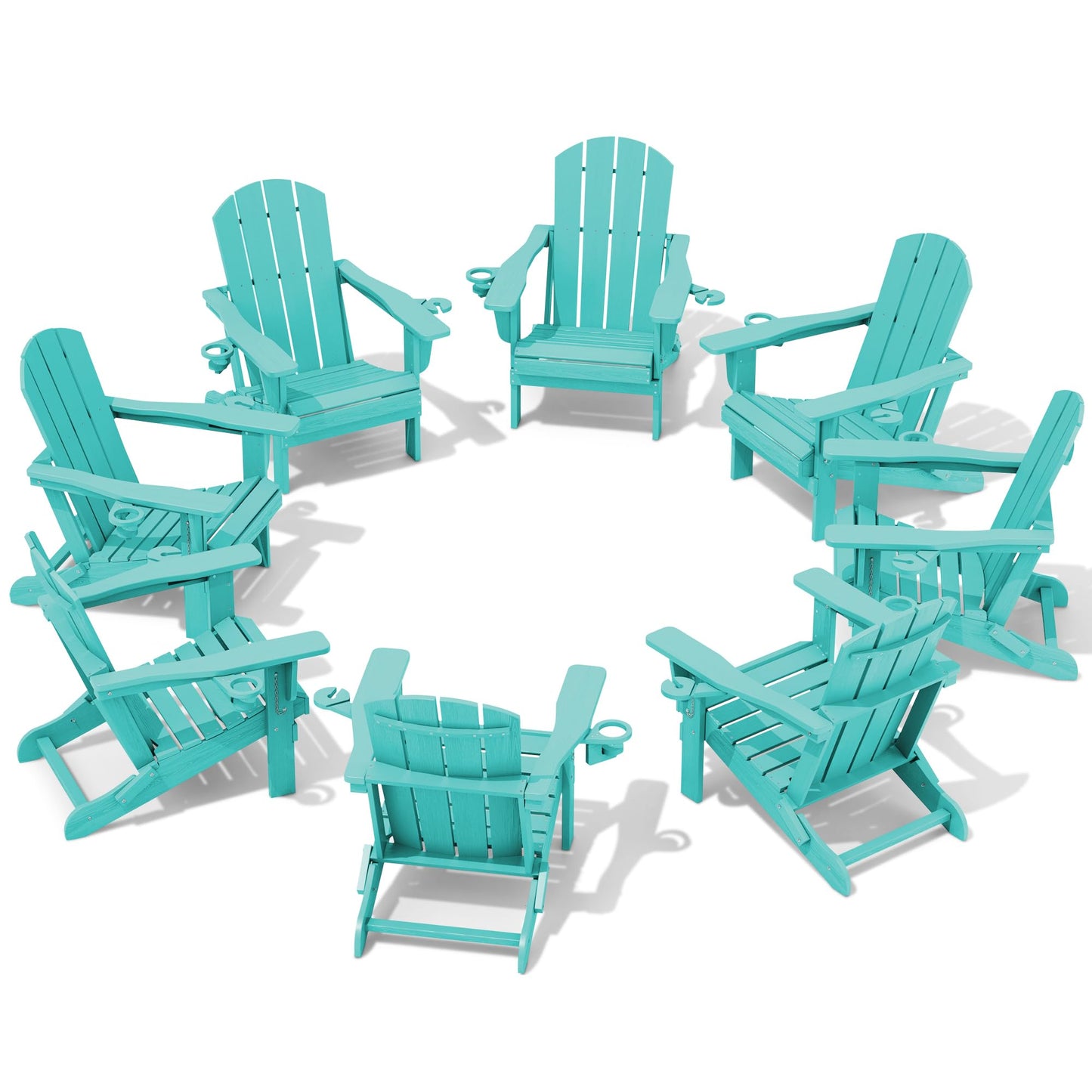 Folding Adirondack Chair – Weatherproof HDPE, Wood-Look