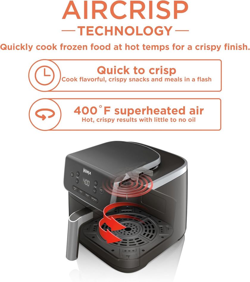 Air Fryer – 4-in-1, 5QT Capacity, Nonstick Basket, Grey