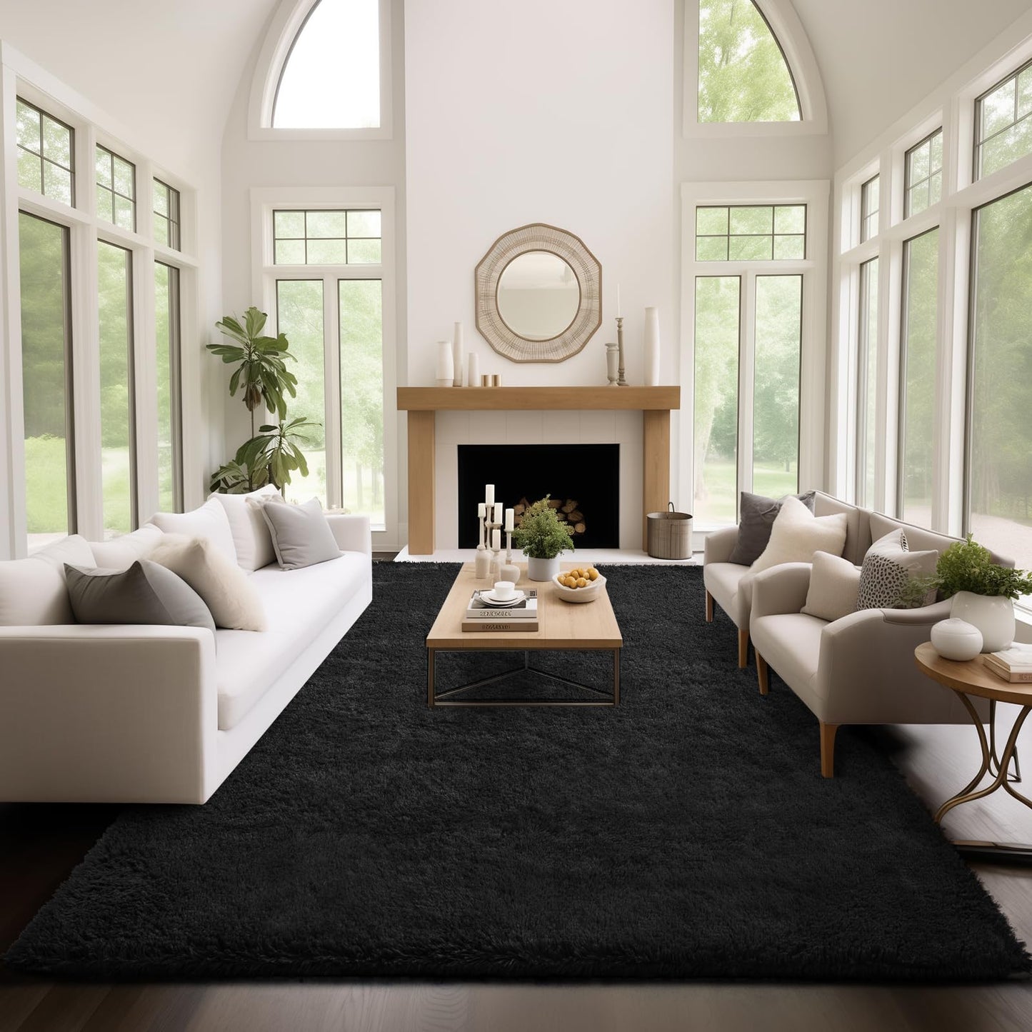 Fluffy Shag Rug – 4x6 Grey Carpet for Bedroom, Living Room, Dorm
