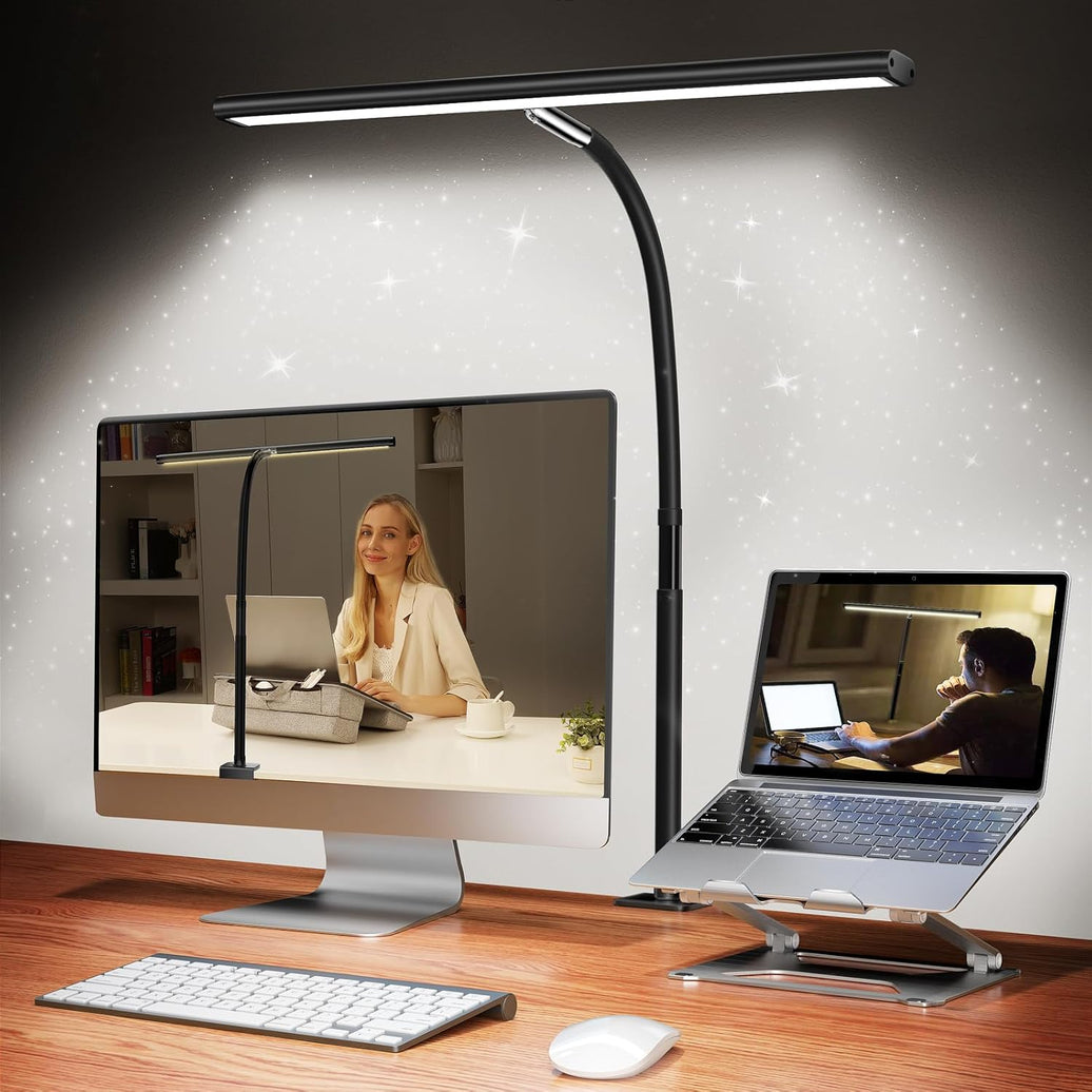 LED Desk Lamp – Dimmable, Flexible Gooseneck, Clamp Base