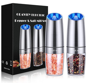Electric Salt & Pepper Grinder Set – LED Light, Adjustable Coarseness