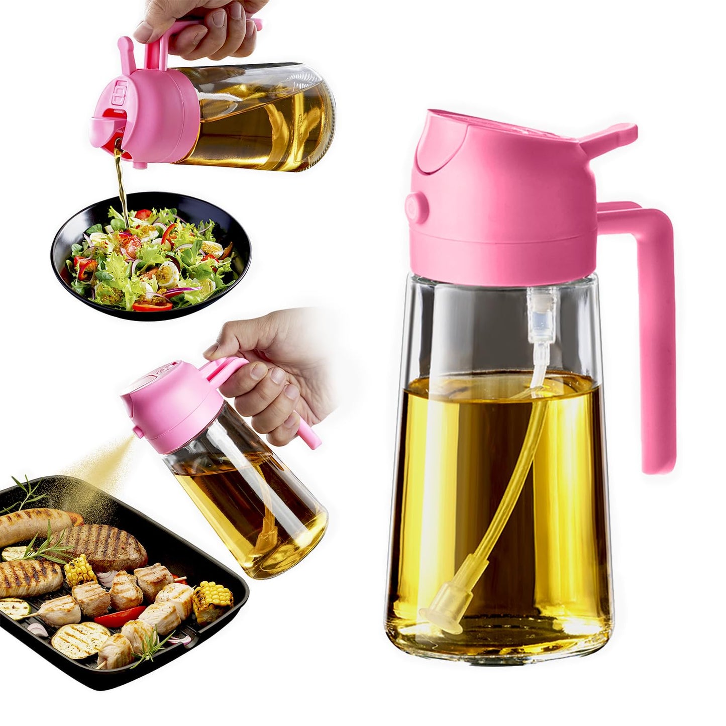 Olive Oil Sprayer – 2-in-1 Cooking Dispenser for Air Fryer, Salad, BBQ