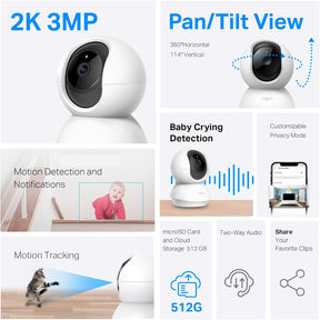 TP-Link Tapo 2K Cameras – Baby Monitor, Motion Alerts, 2-Pack
