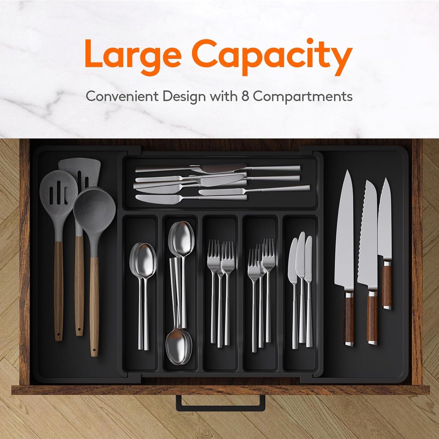 Expandable Silverware Organizer – Adjustable Utensil Tray for Drawer