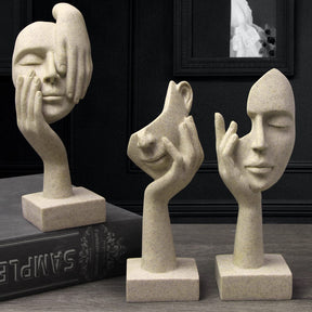 Thinker Statue Trio – “See, Hear, Speak No Evil” Abstract Set
