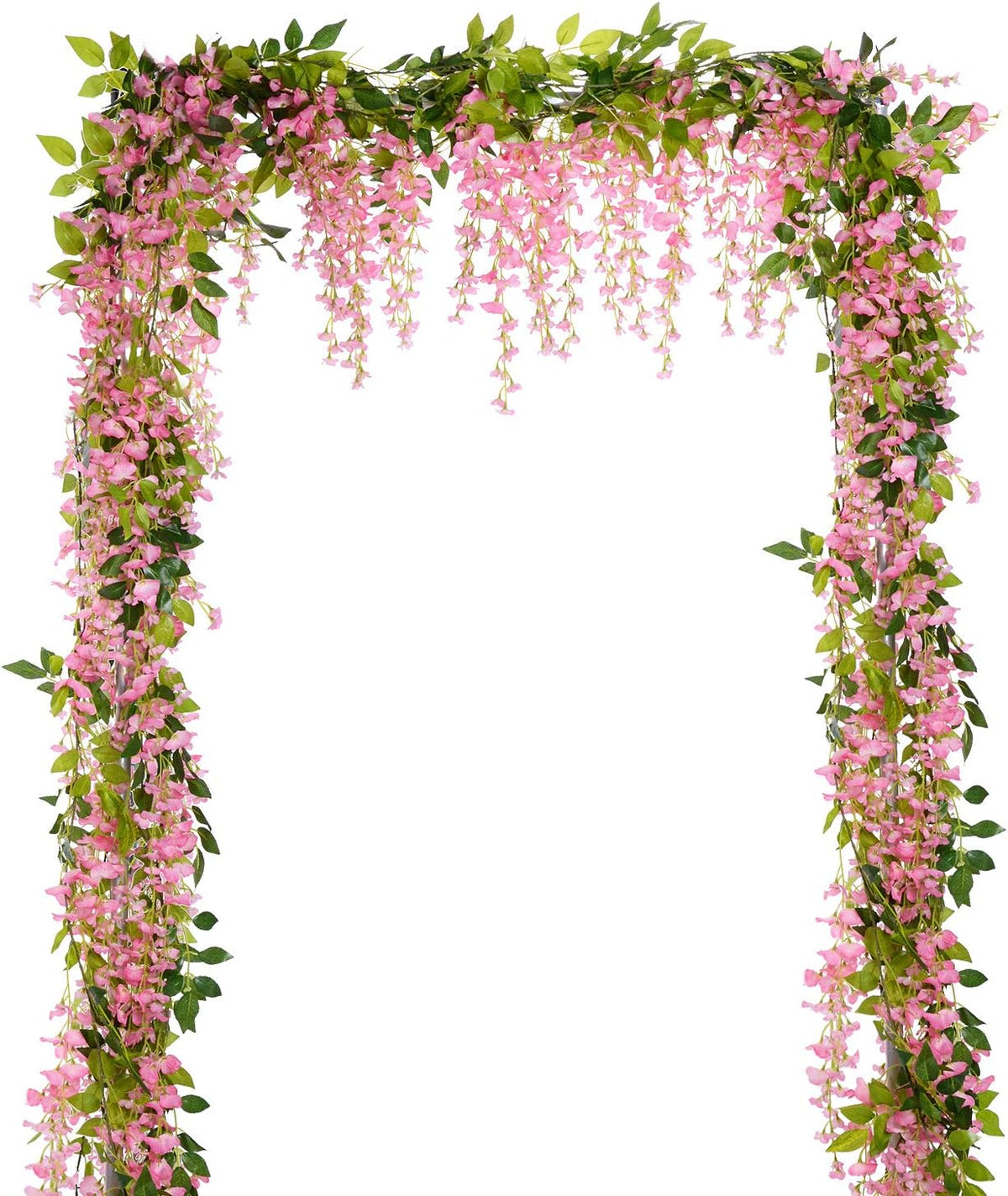 Wisteria Garland – 4-Pack Pink Hanging Flower Vines for Decor
