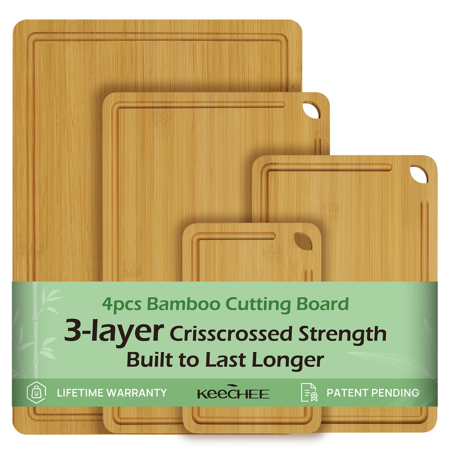 Bamboo Cutting Board – Juice Grooves & Handles, Multipurpose