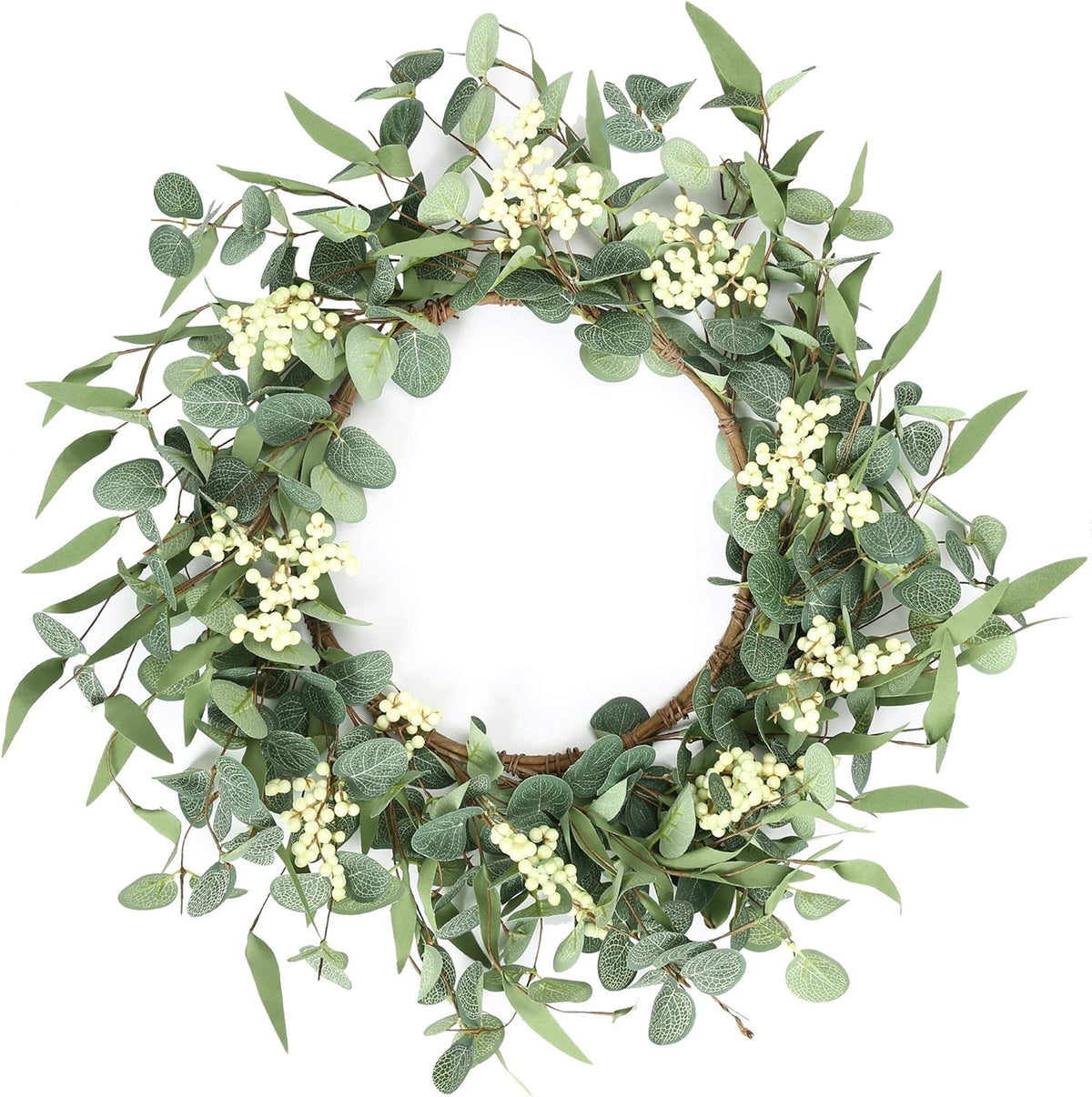 Eucalyptus Wreath – 20” Green Front Door Decor, All Seasons
