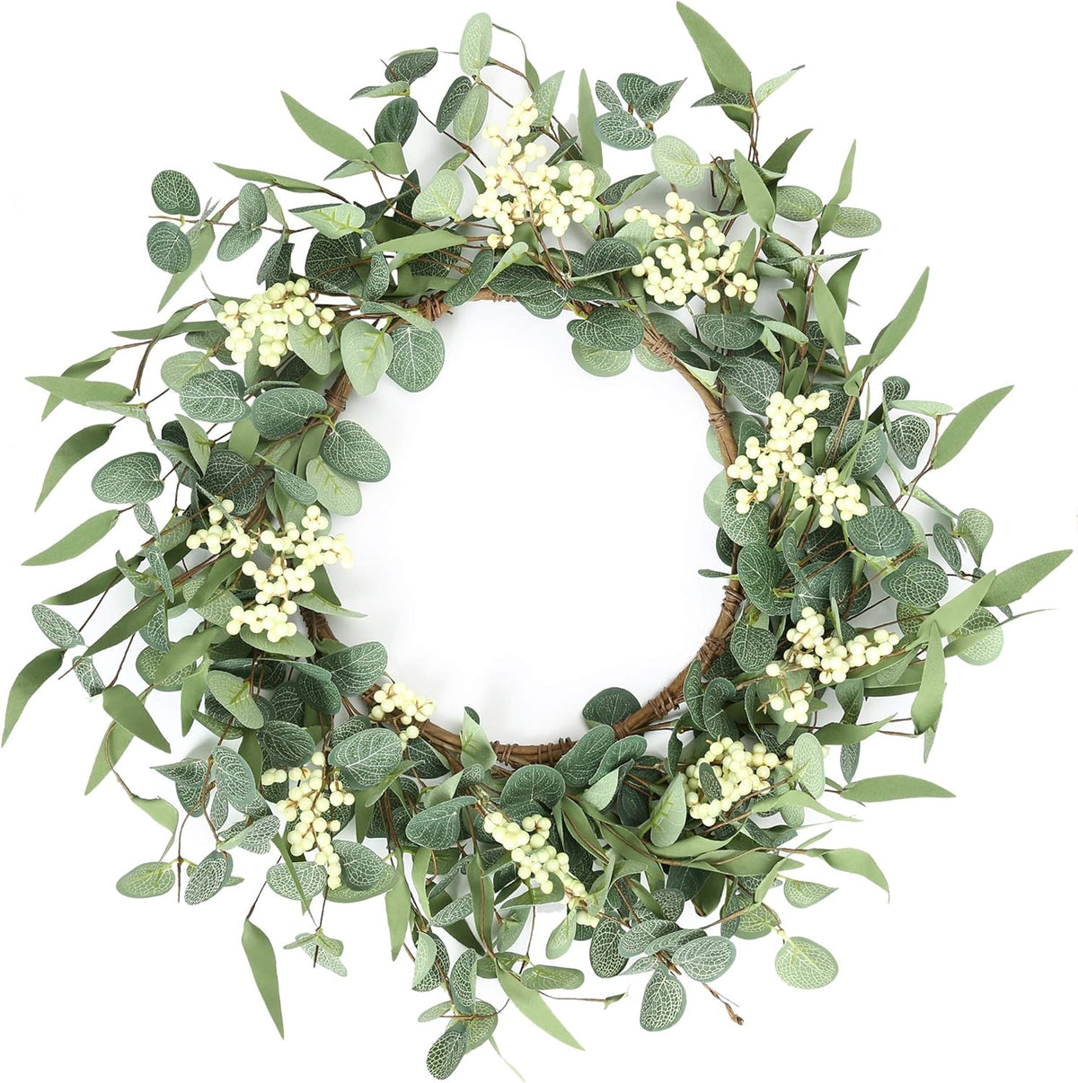 Eucalyptus Wreath – 20” Green Front Door Decor, All Seasons
