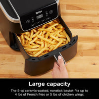 Air Fryer – 4-in-1, 5QT Capacity, Nonstick Basket, Grey