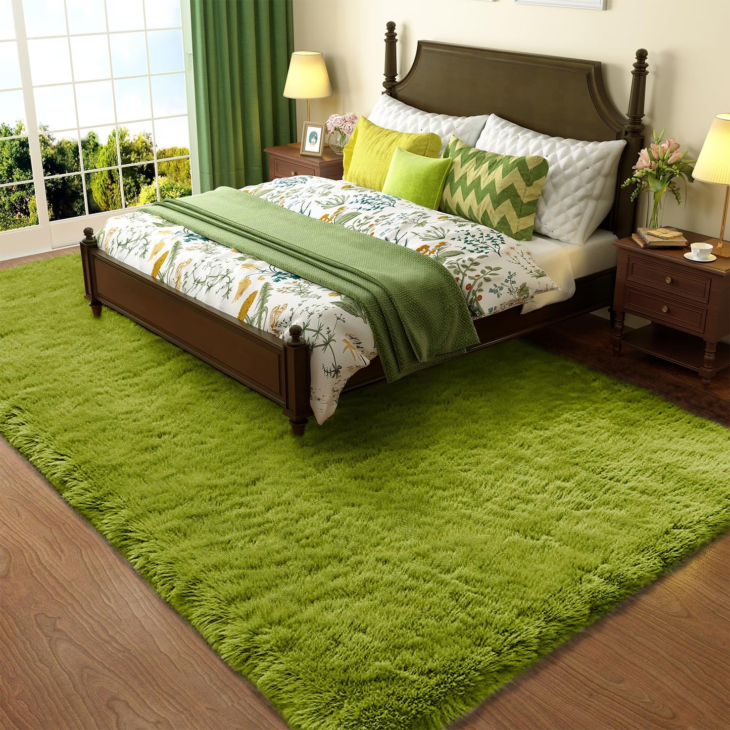 Fluffy Shag Rug – 4x6 Grey Carpet for Bedroom, Living Room, Dorm