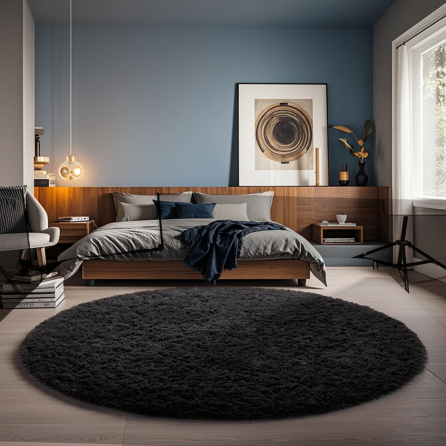 Fluffy Shag Rug – 4x6 Grey Carpet for Bedroom, Living Room, Dorm
