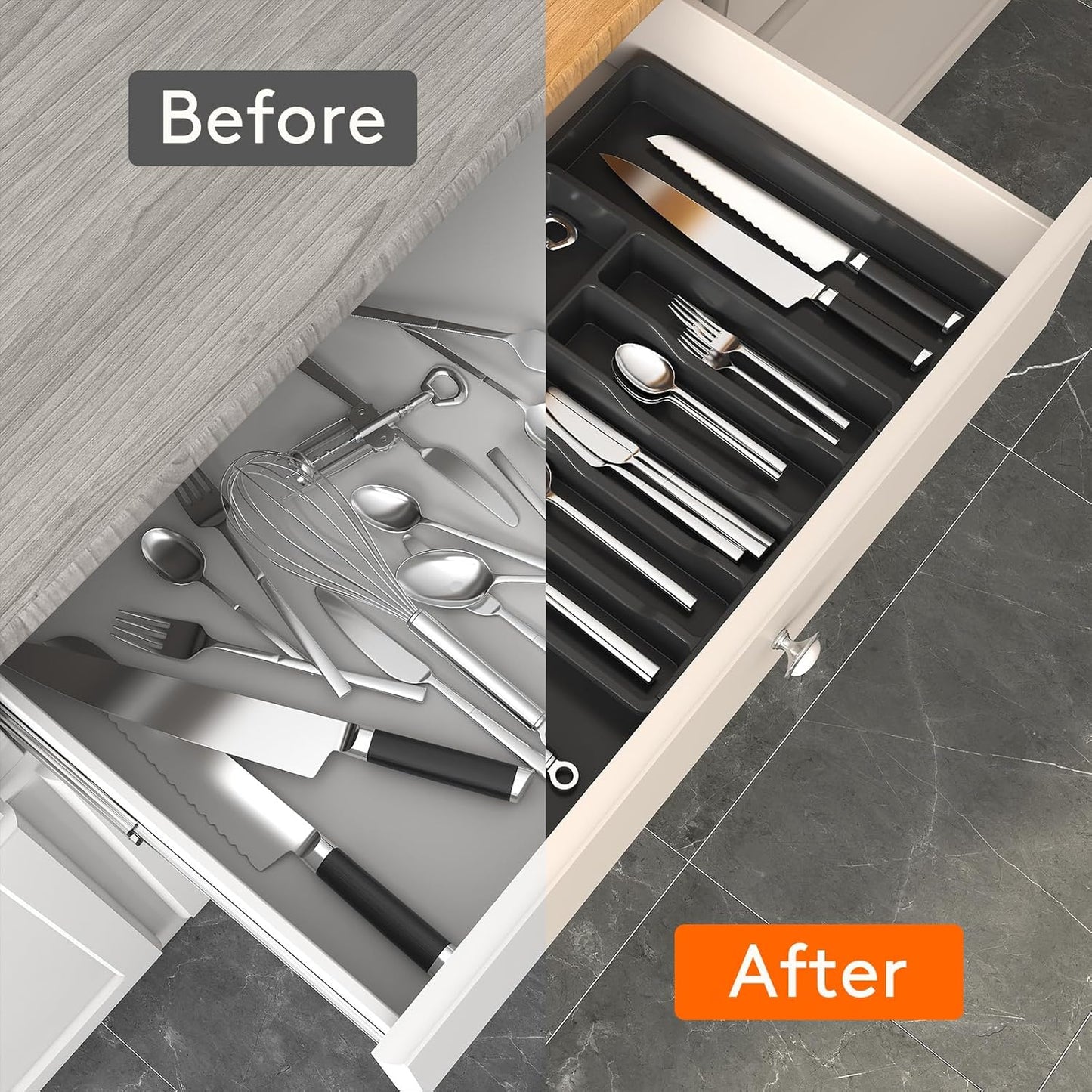 Expandable Silverware Organizer – Adjustable Utensil Tray for Drawer