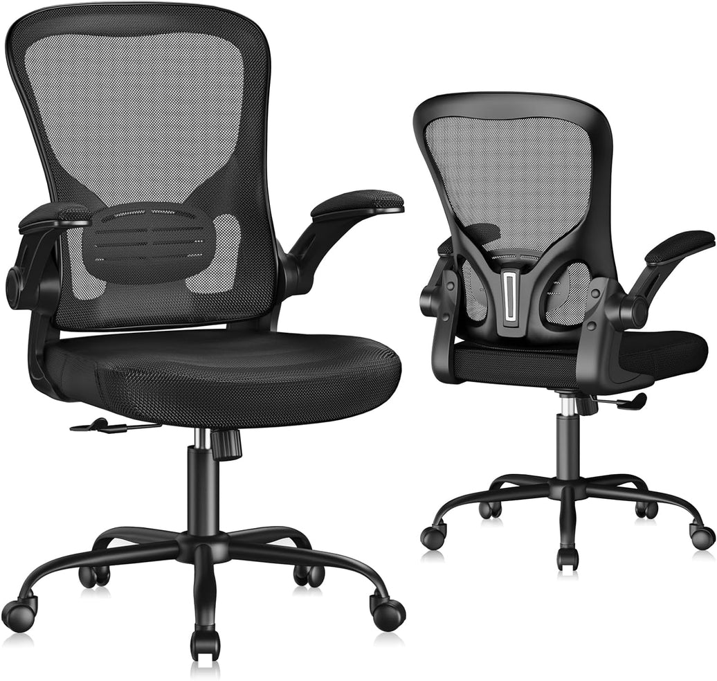 Mesh Office Chair – Flip-up Arms, Adjustable Height