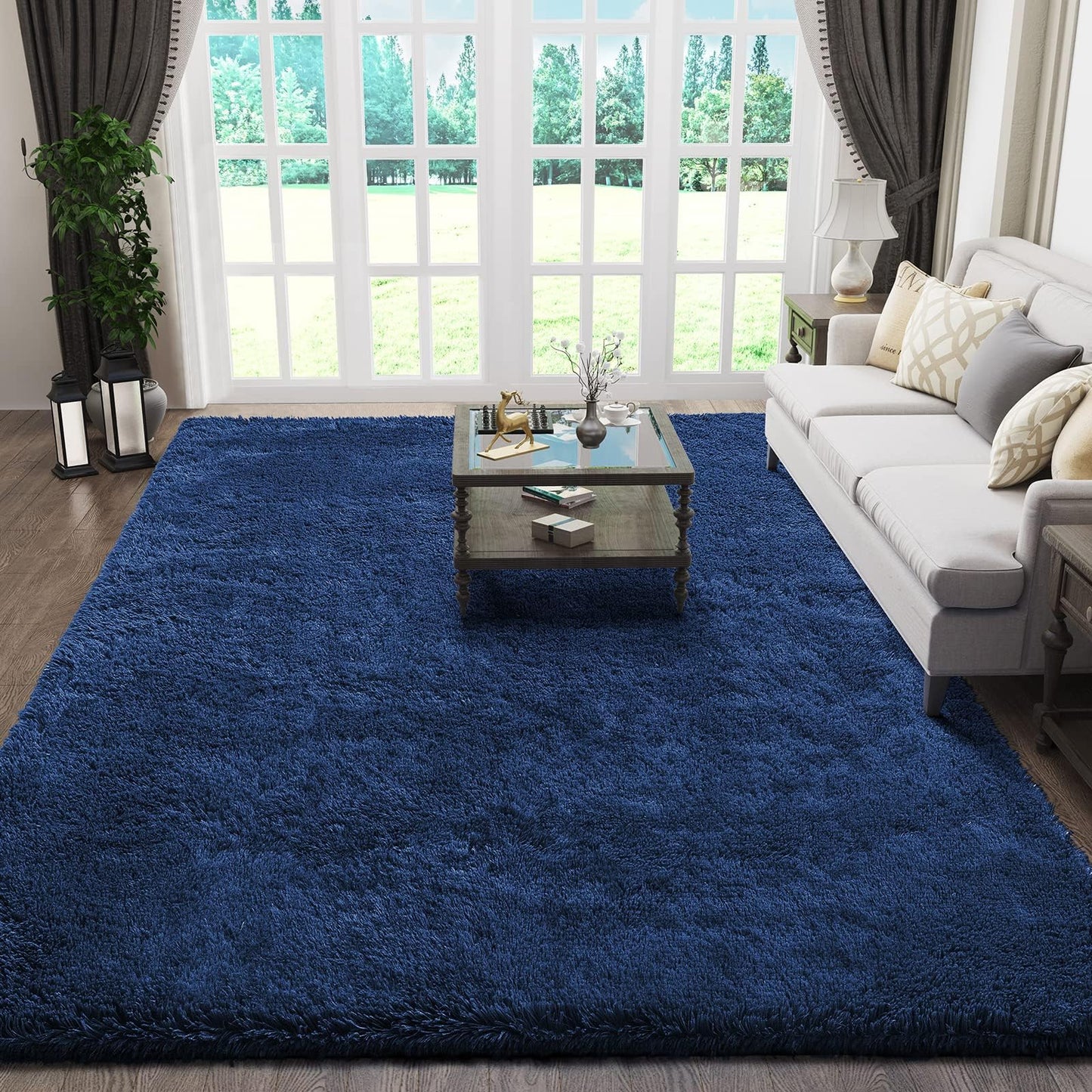 Fluffy Shag Rug – 4x6 Grey Carpet for Bedroom, Living Room, Dorm