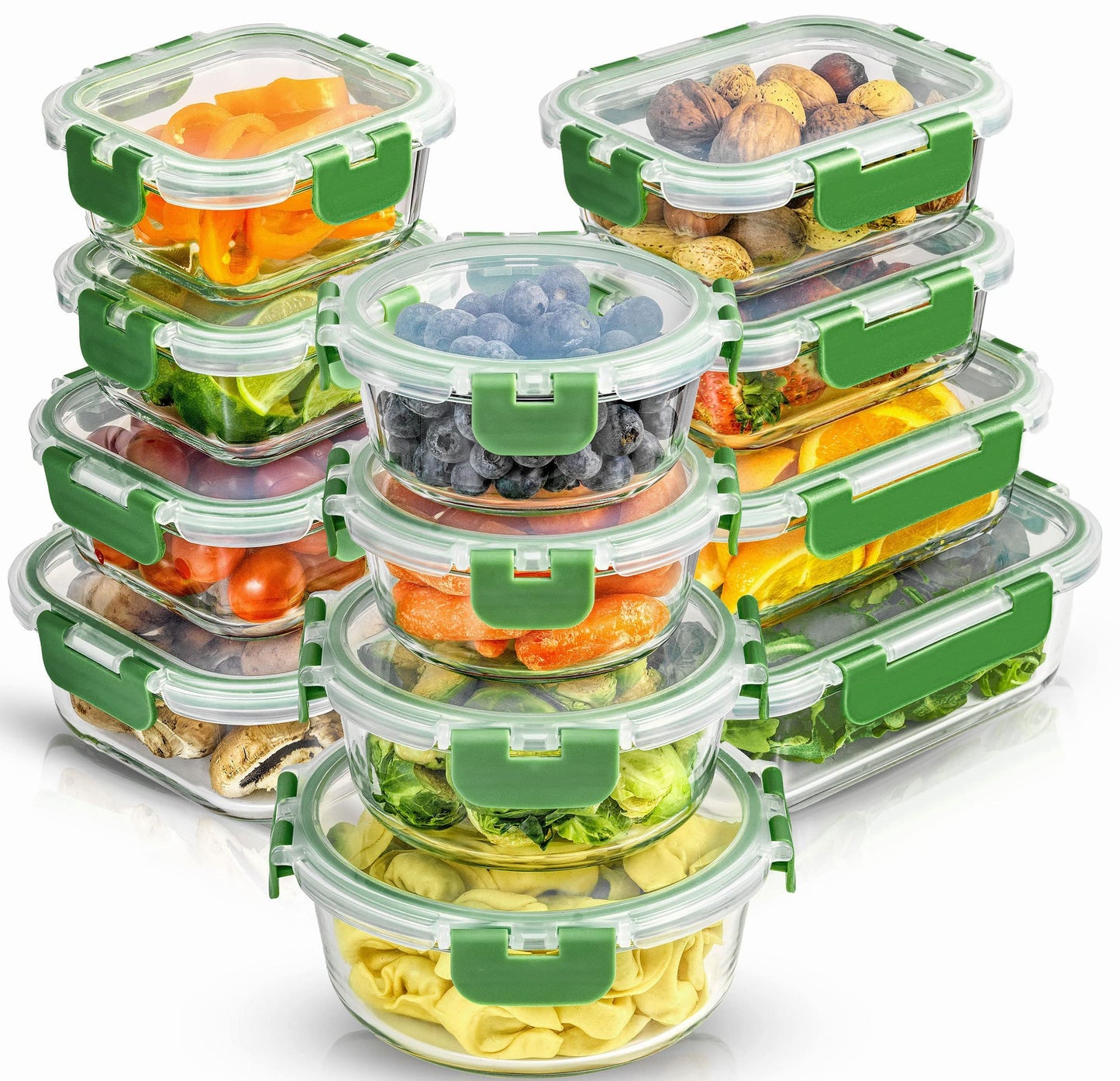 Glass Food Storage Containers – 24PCS Airtight, Freezer Safe Set