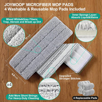 Mop and Bucket Set – Flat Squeeze, Long Handle, 4 Pads