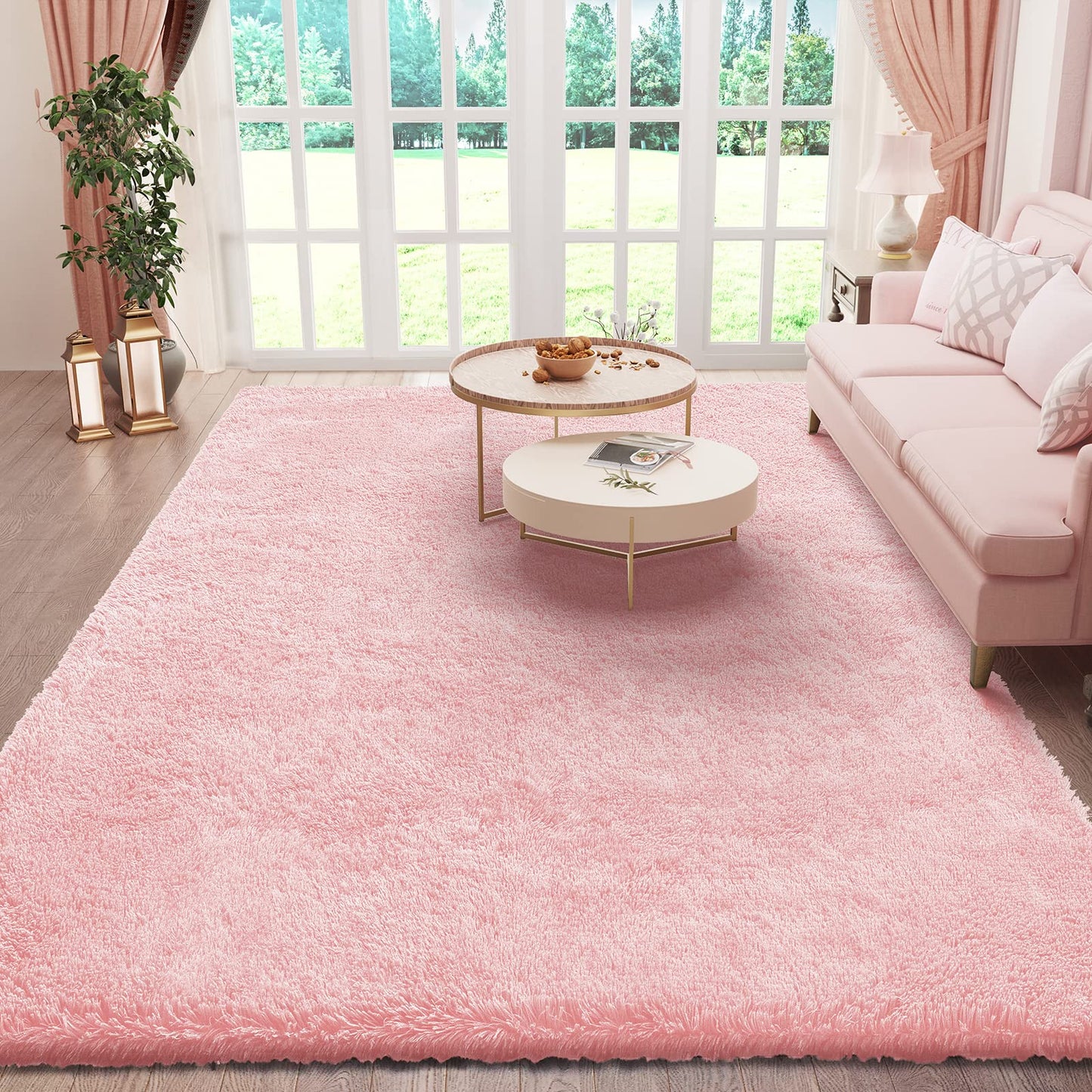 Fluffy Shag Rug – 4x6 Grey Carpet for Bedroom, Living Room, Dorm